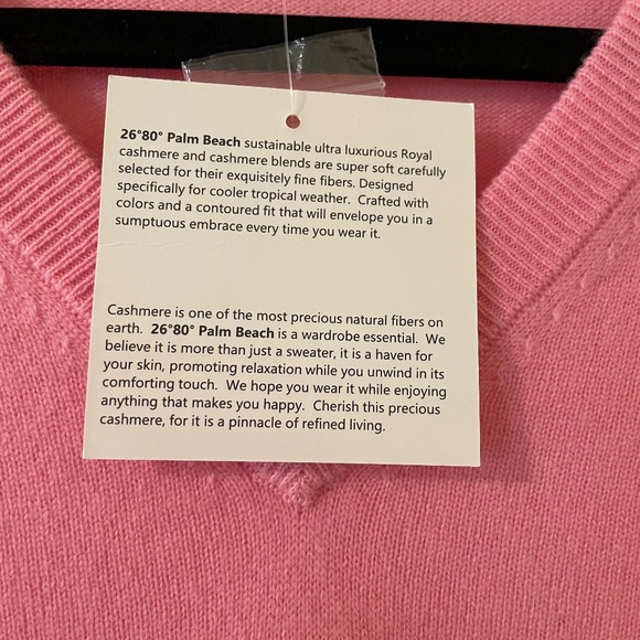 26 80 Pam Beach Cashmere Light Pink Sweater - Picture 6 of 9